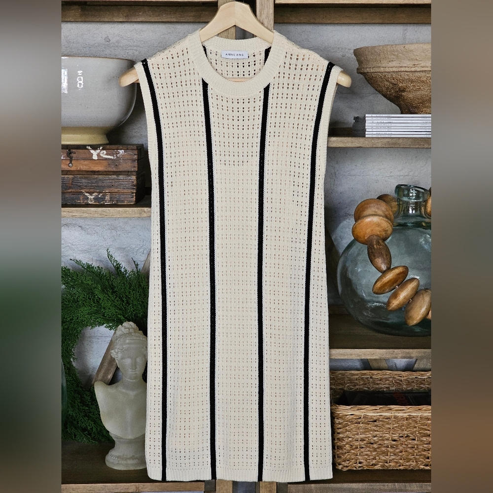 ANINE BING Lanie Cream Crochet Mini Dress XS